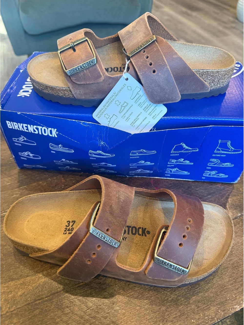 Birkenstock Arizona Brown Suede Leather Sandals Size 37